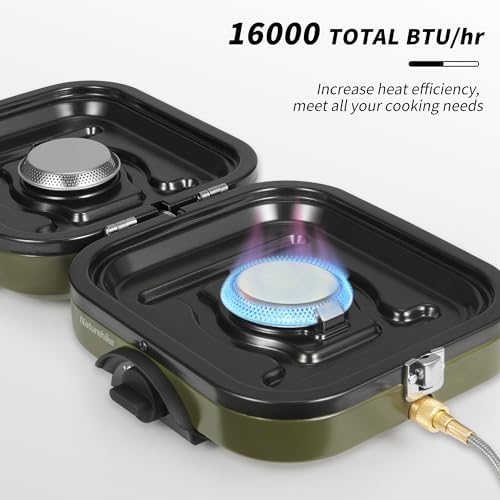 Naturehike 2 Burner Folding Camping Stove with Griddle
