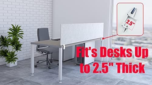 OBEX Panel Desk Mounted PET Privacy Screen, 24" x 48, Stone