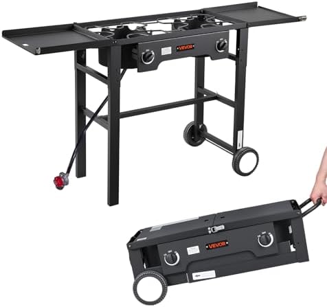 VEVOR 2 Burner Outdoor Propane Gas Stove, Propane LPG Gas Camping Stove,