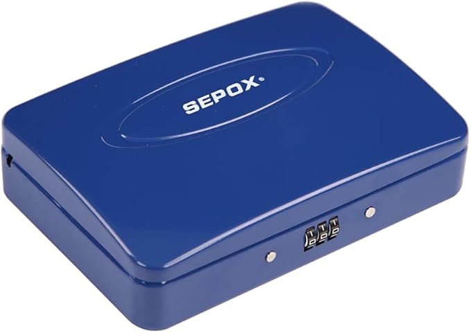 SEPOX® Twins Water/Fire-Resistant Portable Security Case Lock Box Steel