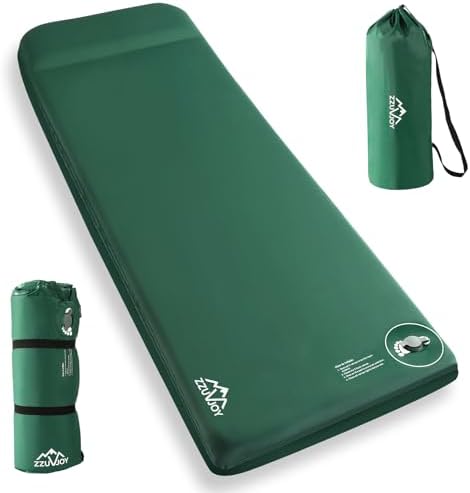 Memory Sleeping Pad, 3.1" Ultra-Thick Foam Sleeping Mats for Camping, 9.5 R-Value Insulated Self Inflating Sleeping Pad with Pillow, Camping Mattress Pad for Car Travel Tent