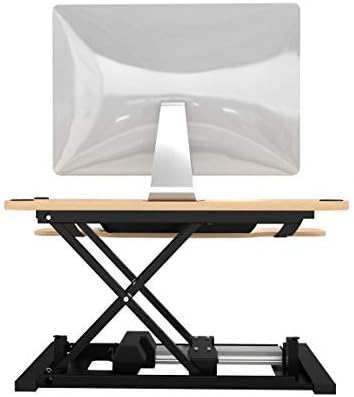 VERSADESK® PowerPro™ 48" Electric Desktop Riser, 48 Inch Sit to Stand Height Adjustable Desk Converter, Keyboard Tray, USB Charging Port, Holds 80 lbs, 48" x 24", Maple