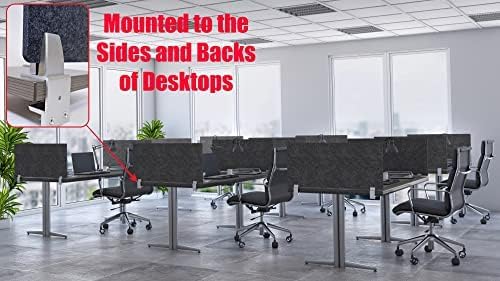 OBEX Panel Desk Mounted PET Privacy Screen, 24" x 72", Shadow