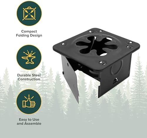 Coghlan's Portable Folding Camp Stove – Compact, Lightweight Steel Cooking Stove for Camping, Backpacking, Hiking, or Emergency Use – Uses Canned Heat or Fuel Tablets, Black