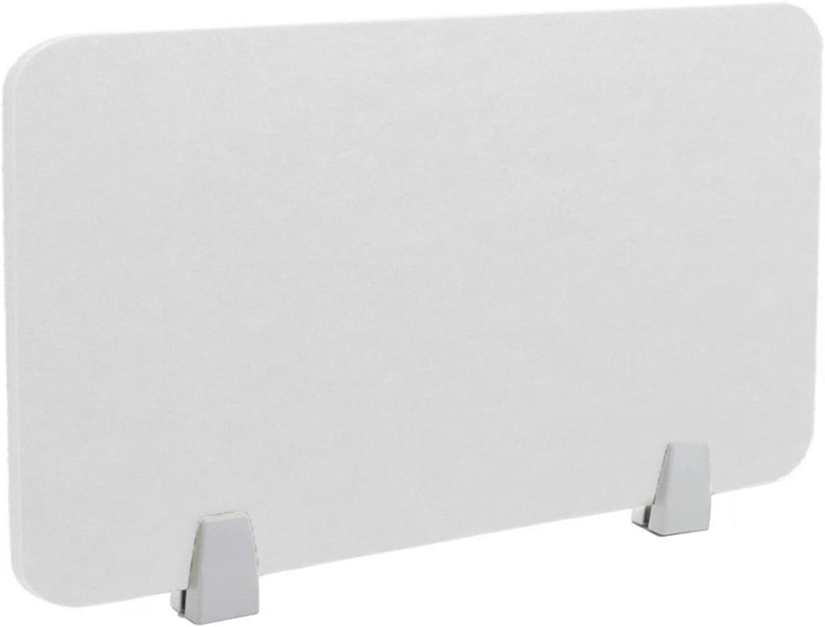 Icegrey Acoustic Desk Divider Privacy Panel Removable Sound Absorbing Desk Partition Board with 2 Clips for Student Call Centers Offices Braries Classrooms Library, White, 35.1x11.7"
