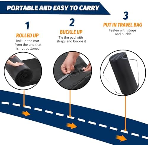 CYMULA Memory Foam Camping Mattress Pad, CertiPUR-US Sleeping Mat, Portable Roll Up Mattress for Adults, Camping Bed Pads for Sleepover, Car Bed with Travel Bag