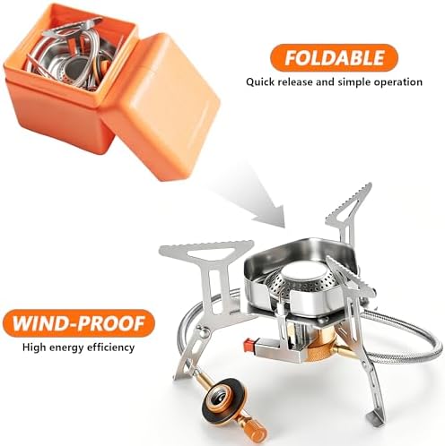 SHENDU 3500W Windproof Camping Backpacking Stove Foldable Fuel Adapters