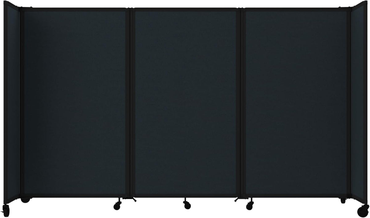 Versare Room Divider 360 Portable Wall Partition | Folding Panels | Large Freestanding Divider | Locking Wheels | Temporary Room Separator