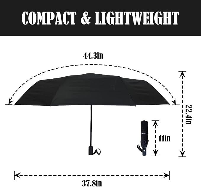 LLanxiry Compact Travel Umbrella, Mini Windproof Umbrellas