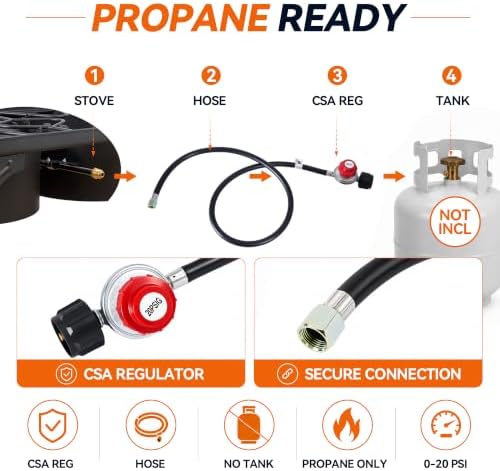 3 Burner Propane Stove, 225,000 BTU Outdoor Cooker