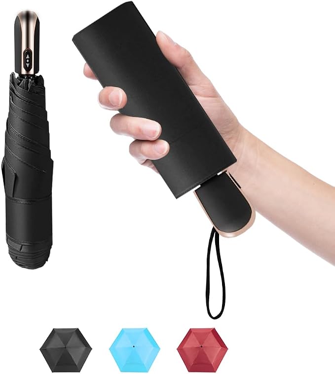 Goothdurs Mini Travel Compact Automatic Umbrella Small Lightweight Folding Rain