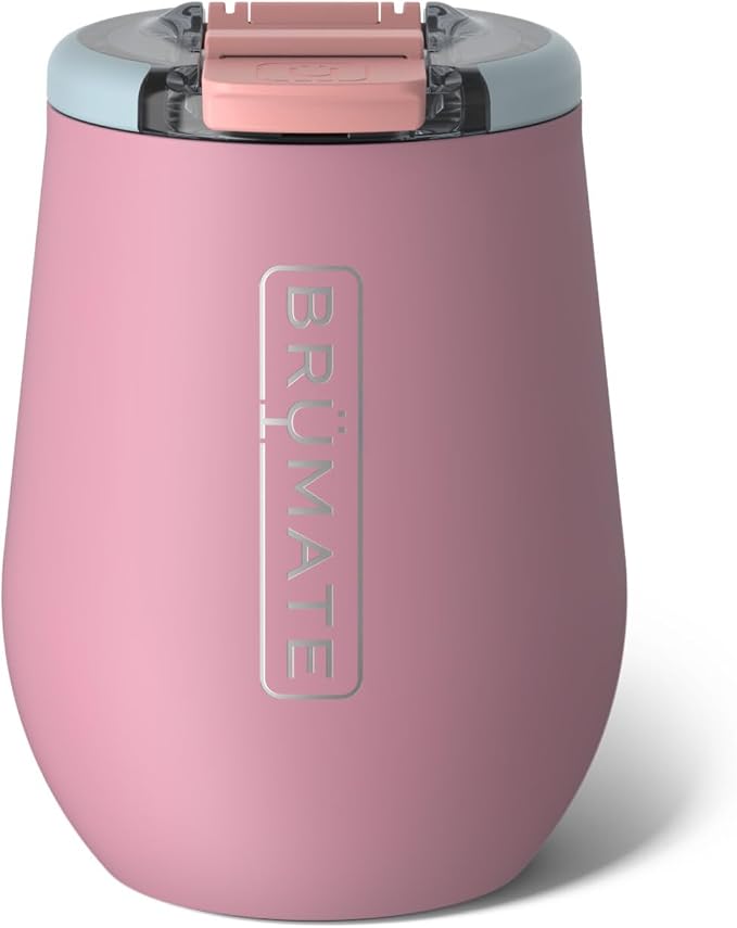 BrüMate Uncork'd 14oz 100% Leakproof Insulated Wine Tumbler | Locking Lid | Insulated Stainless Steel Wine Glass | Perfect For Travel & Outdoors | BPA-Free (Eclipse)