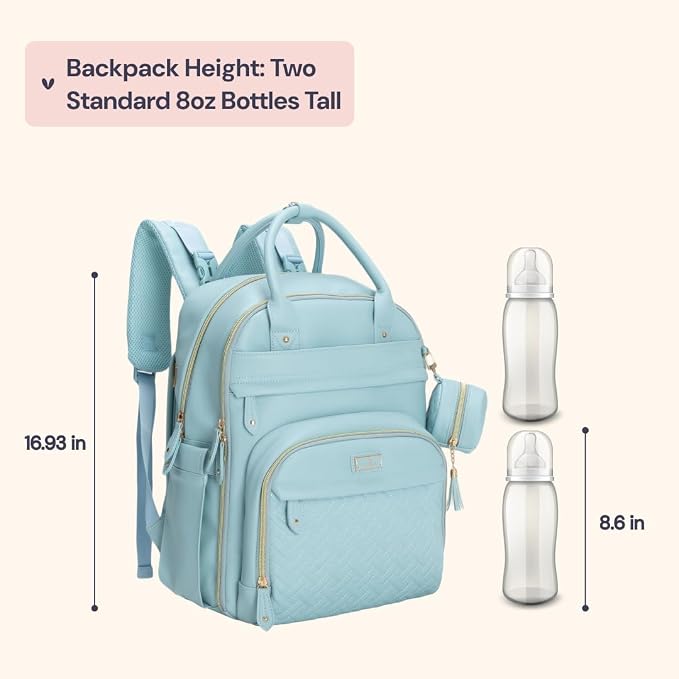 BabbleRoo Leather Diaper Bag Backpack