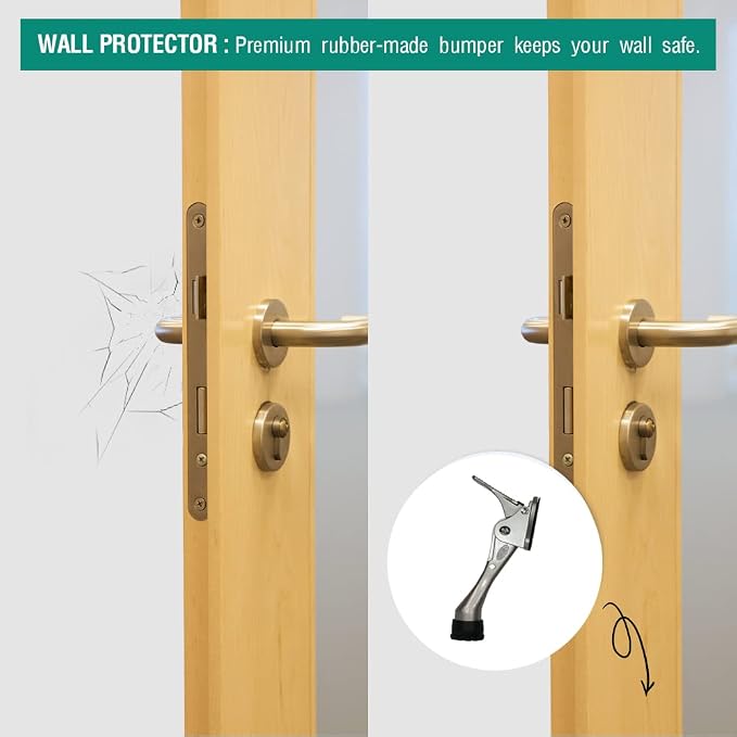 One Touch Kickdown Door Stopper, Door Holder, Heavy Duty Door Stops, Bottom of