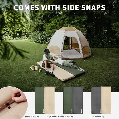 Naturehike Connectable Self Inflating Sleeping Pad, 2.36" Memory Foam Camping Pad, Backpacking Camping Mattress Pad for Tent, Travel, Car, Hammock
