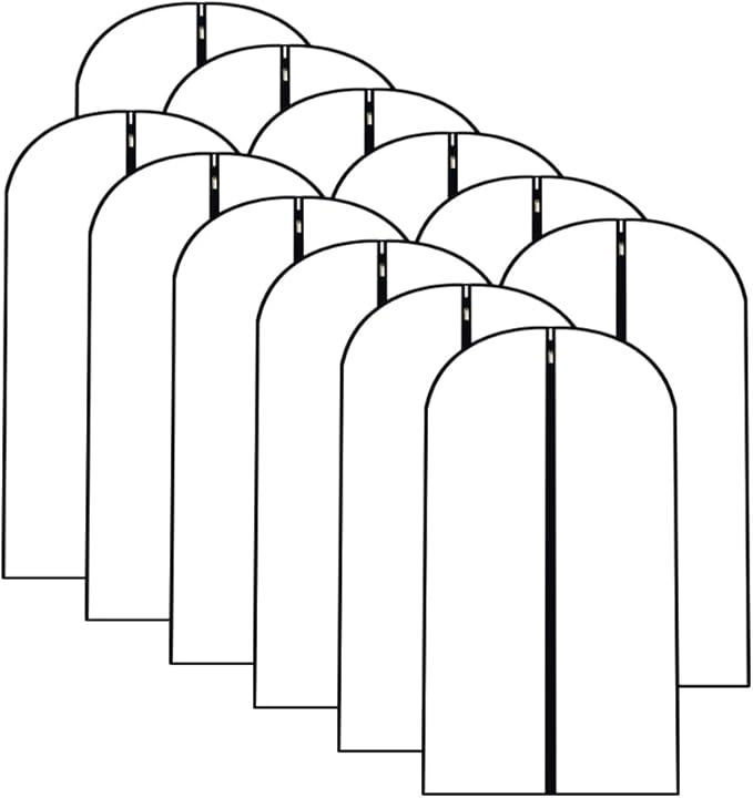 Garment Bags for Hanging Clothes 12 PCS Transparent Waterproof Dustproof