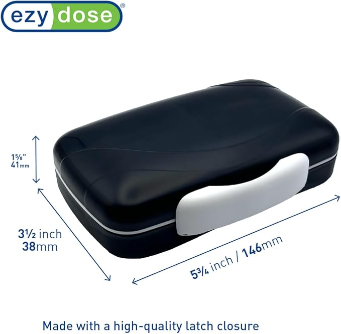 EZY DOSE Moisture-Proof Pill Case, Medicine Planner, Vitamin Organizer Box