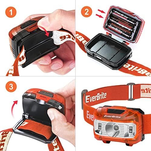 EverBrite Headlamp, 2 Pack Kids Headlamp with Red Light and Memory Function, Head Lamp for Adults and Kids with 5 Modes, Bright Headlamps for Camping, Running, Christmas Gifts, Batteries Included