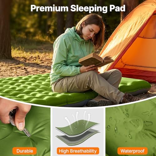 OGERY Sleeping Pad, Ultralight Inflating Camping Pad with 6" Extra-Thick