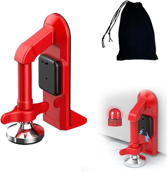 Portable Alarm Door Stopper for Additional Safety in Hotel, Apartment and