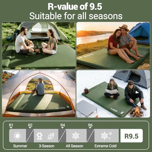 Elegear Self Inflating Sleeping Pad with Electric Pump Memory Foam, Queen