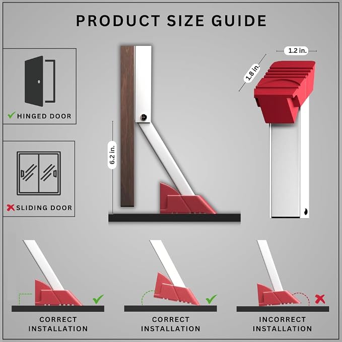 2 Pack Door Stop, No Drill Door Stoppers