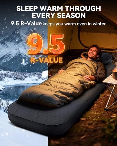 Hikenture 4" Thick Self Inflating Sleeping Pad, Foam & Air Camping Mattress