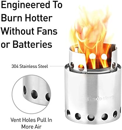 Solo Stove Lite - Portable Camping Hiking and Survival Stove | Powerful Efficient Wood Burning and Low Smoke | Gassification Rocket Stove for Quick Boil | Compact 4.2 Inches and Lightweight 9 Ounces
