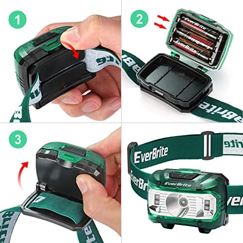 EverBrite Headlamp, 2 Pack Kids Headlamp with Red Light and Memory Function, Head Lamp for Adults and Kids with 5 Modes, Bright Headlamps for Camping, Running, Christmas Gifts, Batteries Included