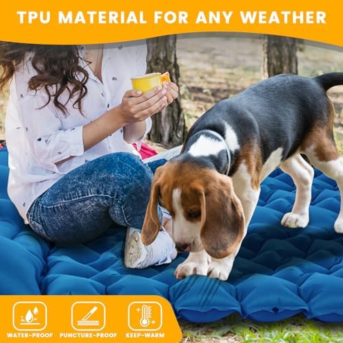 Sleeping Pad, Compact Sleeping Pad for Camping with Pillow Built-in Foot Pump, Inflatable Sleeping Mat for Travel Backpacking Hiking Sleeping Bag Tent, Outdoor Adventure Camp Gear | Inflatable Sleeping Mat for Travel, Backpacking, Hiking, Sleeping Bag,...