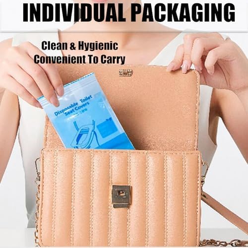 50 Pack Toilet Seat Covers Disposable 16x24 Inch XL Portable Toilet Liners