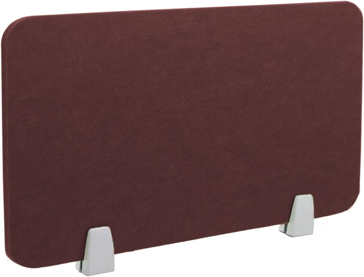 Icegrey Acoustic Desk Divider Privacy Panel Removable Sound Absorbing Desk Partition Board with 2 Clips for Student Call Centers Offices Braries Classrooms Library, Red Brown, 35.1x11.7
