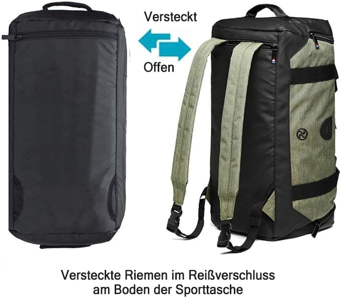 Gym Duffle Bag Backpack Waterproof Sports Duffel Bags Travel Weekender Bag