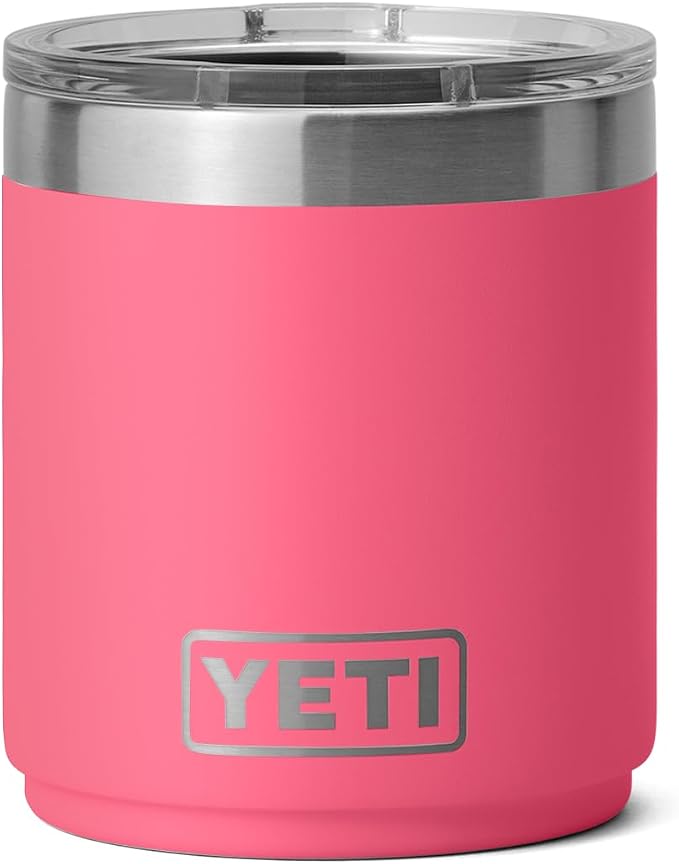 YETI Rambler 10 oz Stackable Lowball 2.0, Vacuum Insulated, Stainless Steel with MagSlider Lid, Tropical Pink