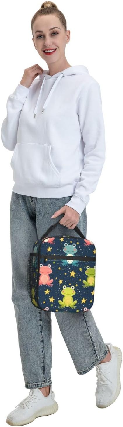 Frog Insulated Lunch Box for Women Men Frog Lunch Bag for Travel, or Fishing