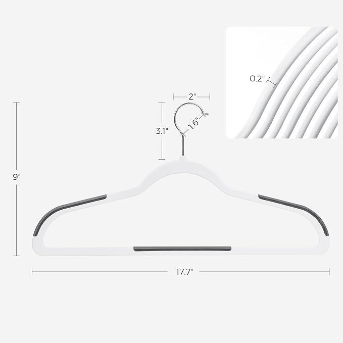 SONGMICS Clothes Hangers, Space-Saving, 0.2 Inches Thick, 17.7 Inches Wide