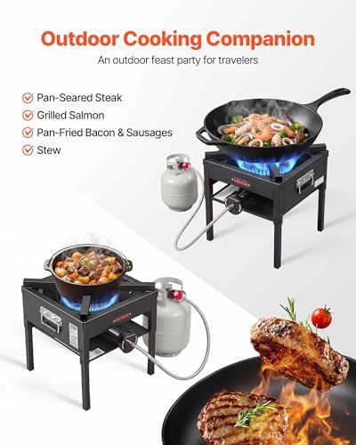VEVOR 1 Burner Outdoor Propane Gas Stove, Propane LPG Gas Camping Stove,