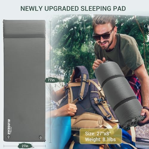 Elegear CumbreX™ Self Inflating Sleeping Pad with Pillow 3.15" Memory Foam