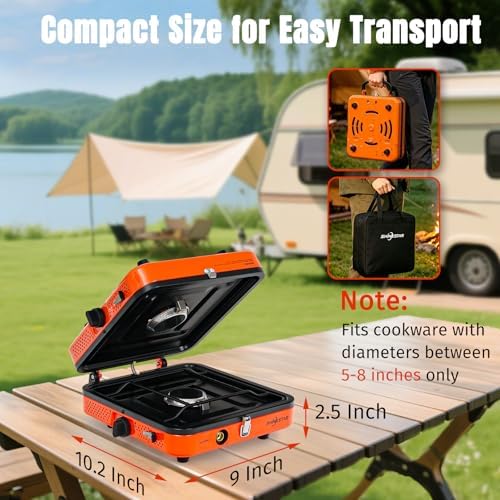SHINESTAR 2 Burner Camping Stove, 17000 BTU Portable Propane Camp Stove
