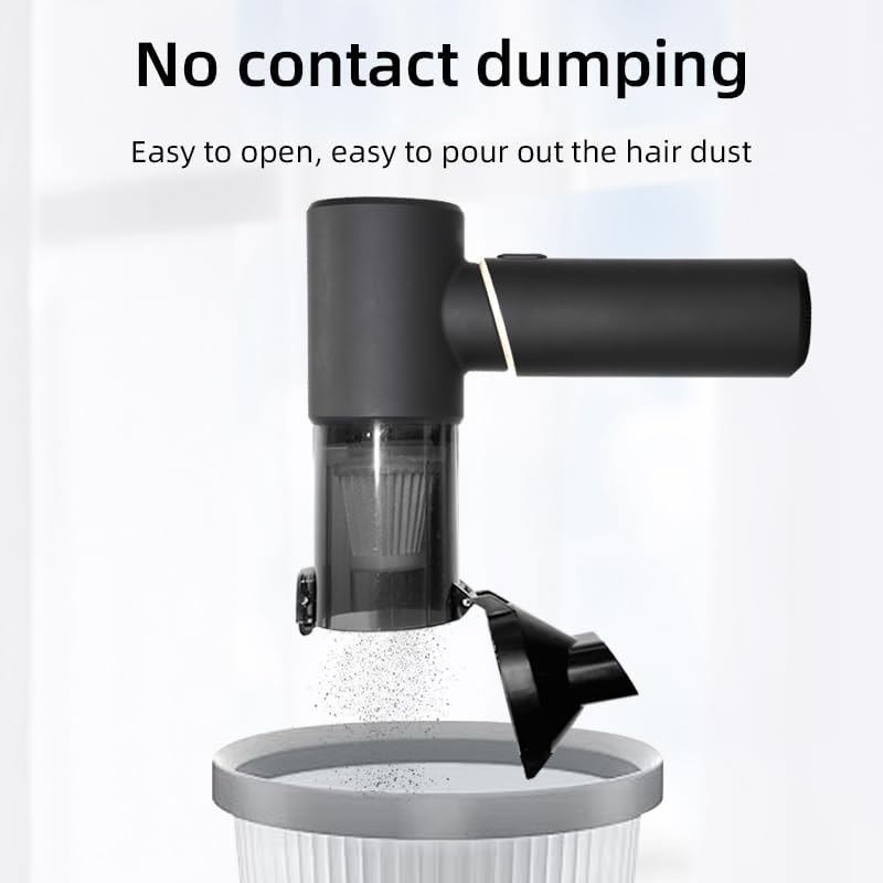 Handheld Vacuum Cleaner Cordless, Desk Vacuum Cleaner Compressed Electric Air Duster 15000Pa Suction, 4-in-1 Portable Vortex Vacuum Dust Air Blower for Computer, Keyboard,Car,Balloon,Black
