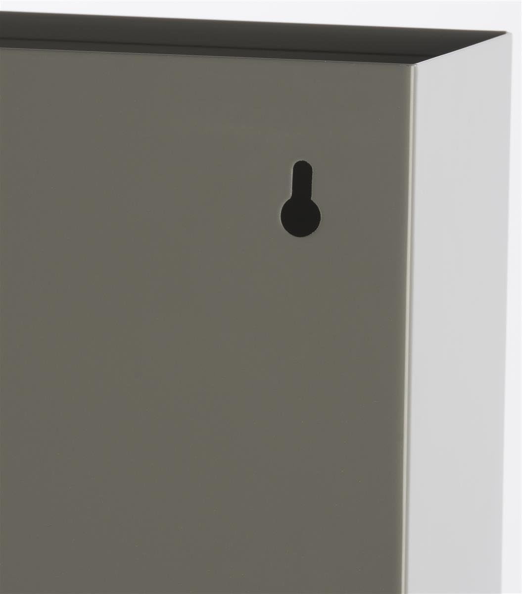 Durham Displays2go Hanging File Folder Rack with 11 Tiered Pockets, Wall Mount Office Organizer - Tan Powder-Coated Steel