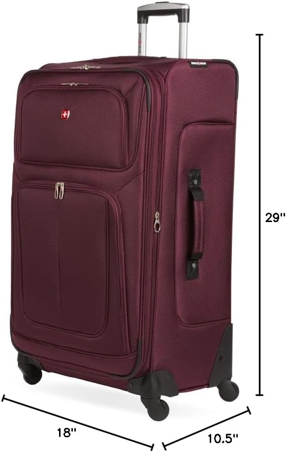 SwissGear Sion Softside Expandable Luggage – Large Checked Suitcase