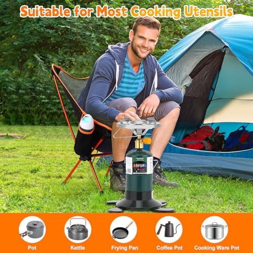 Camping Stove Propane, Portable Backpacking Cooker with Single Burner