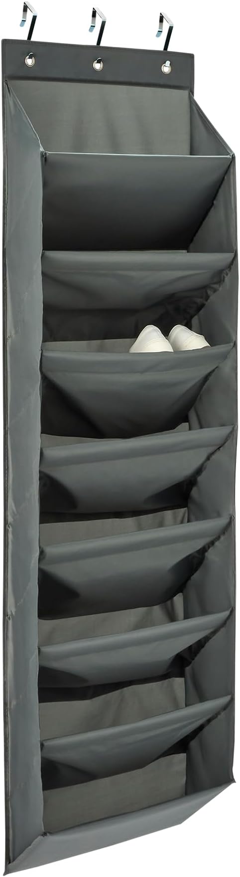 Amazon Basics 8 Tier Over the Door Shoe Organizer, Dark Grey