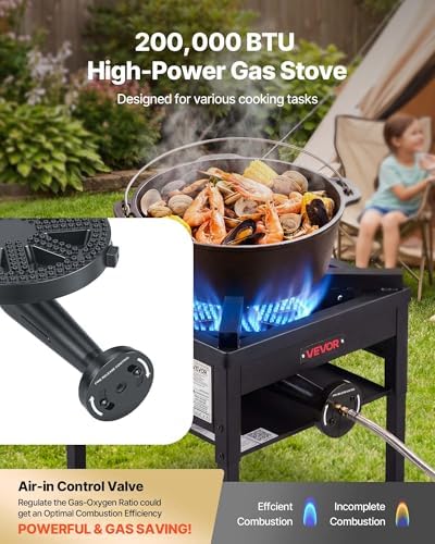 VEVOR 1 Burner Outdoor Propane Gas Stove, Propane LPG Gas Camping Stove,