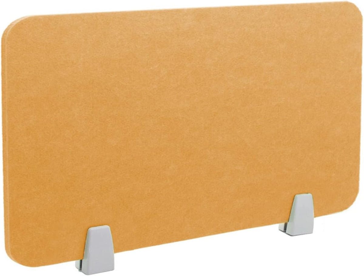 Icegrey Acoustic Desk Divider Privacy Panel Removable Sound Absorbing Desk Partition Board with 2 Clips for Student Call Centers Offices Braries Classrooms Library, Brown Yellow, 23.4x11.7