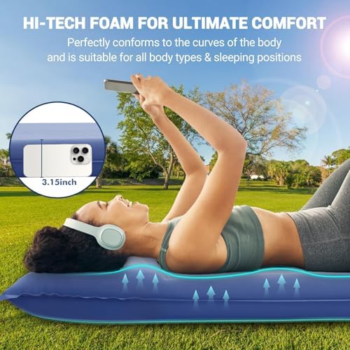 Elegear Self Inflating Sleeping Pad with Electric Pump 3.15" Memory Foam