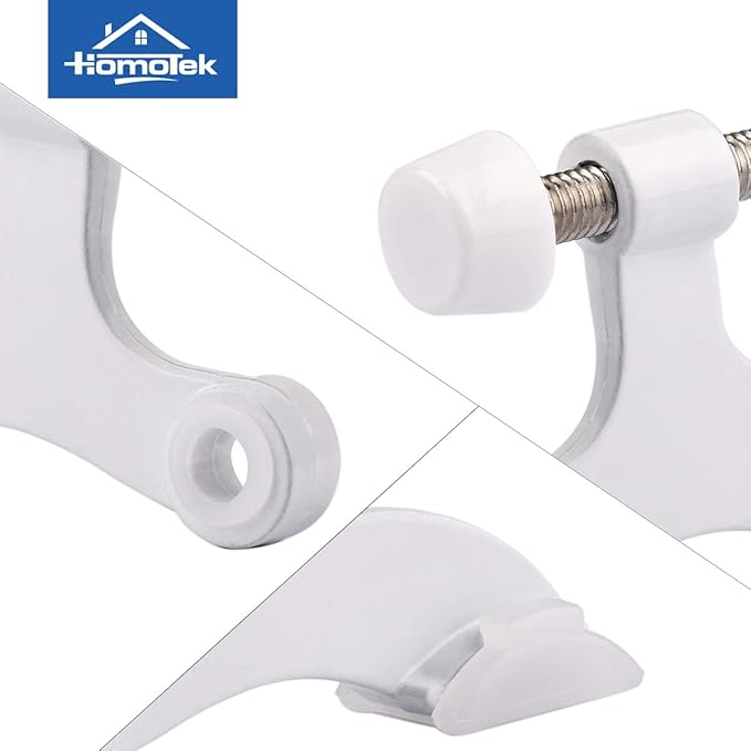 HOMOTEK 2 Pack Hinge Pin White Door Stopper, Adjustable Deluxe Heavy Duty Door