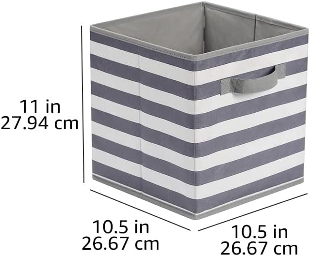 Amazon Basics Cube Organizer Storage Bins Handles, Collapsible Fabric,