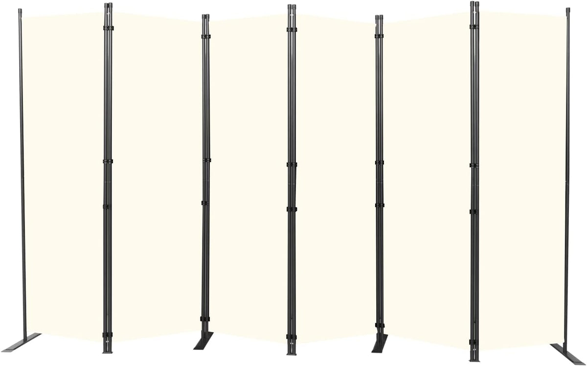 Room Divider 6FT Portable Room Dividers and Folding Privacy Screens, 132'' W Fabric Divider for Room Separation, 6 Panel Partition Room Dividers Freestanding Wall Divider Screen for Dorm Studio Office